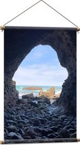 WallClassics - Affiche Textile - Pierres dans la Grotte - 60x90 cm Photo sur Textile