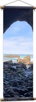 WallClassics - Affiche Textile - Pierres dans la Grotte - 30x90 cm Photo sur Textile