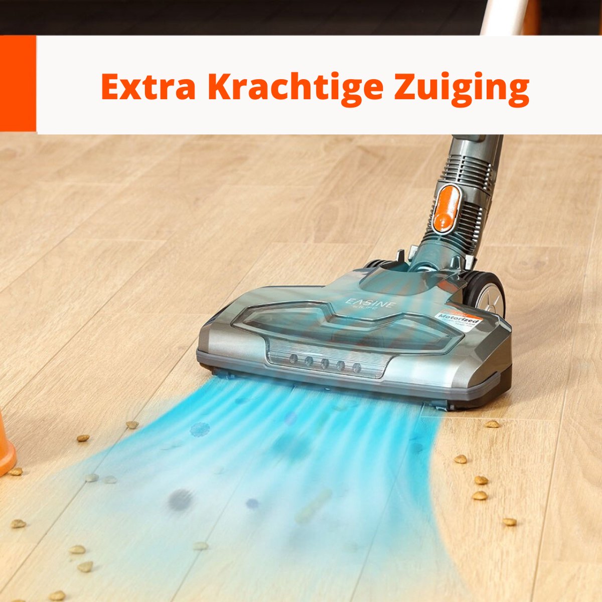 Noaton Steelstofzuiger Draadloos, 46000 Pa/600 W, 220 AW, tot 85 minuten, Oplaadbare Afneembare Accu, met LED koplampen, Display, HEPA-filter, voor Harde vloeren, Dierenharen, Tapijten