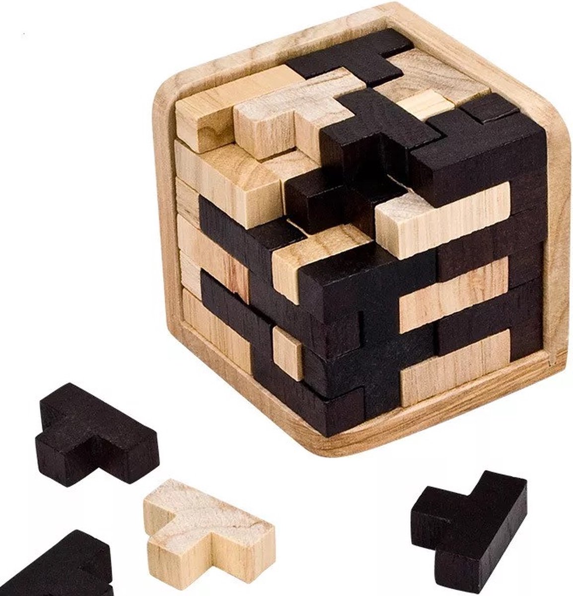Puzzel 3D Kubus - Hout - 7x7 cm