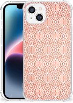 Bumper Hoesje Apple iPhone 14 Plus Telefoonhoesje  met doorzichtige rand Pattern Orange