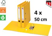 4 x Quantore - A4 - 50mm de large - plastique PP - jaune