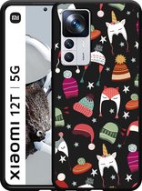 Xiaomi 12T / 12T Pro Hoesje Zwart Winter Hats - Designed by Cazy