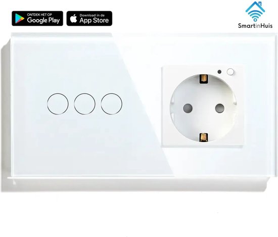 Smart 3x1 polig met stopcontact - Wit | bol.com