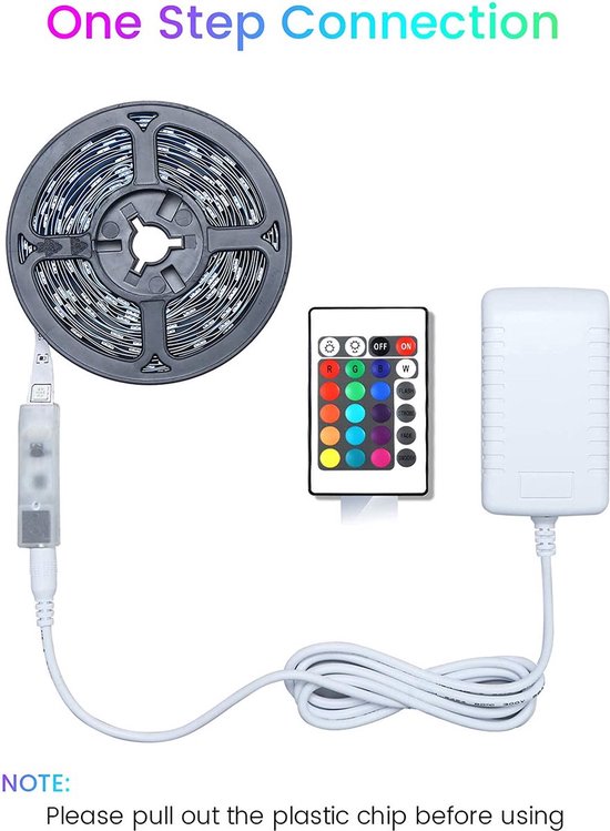Ledstrip, 30 m, WEISIJI ledstrip, bestuurd via smartphone-app, afstandsbediening met 40 toetsen