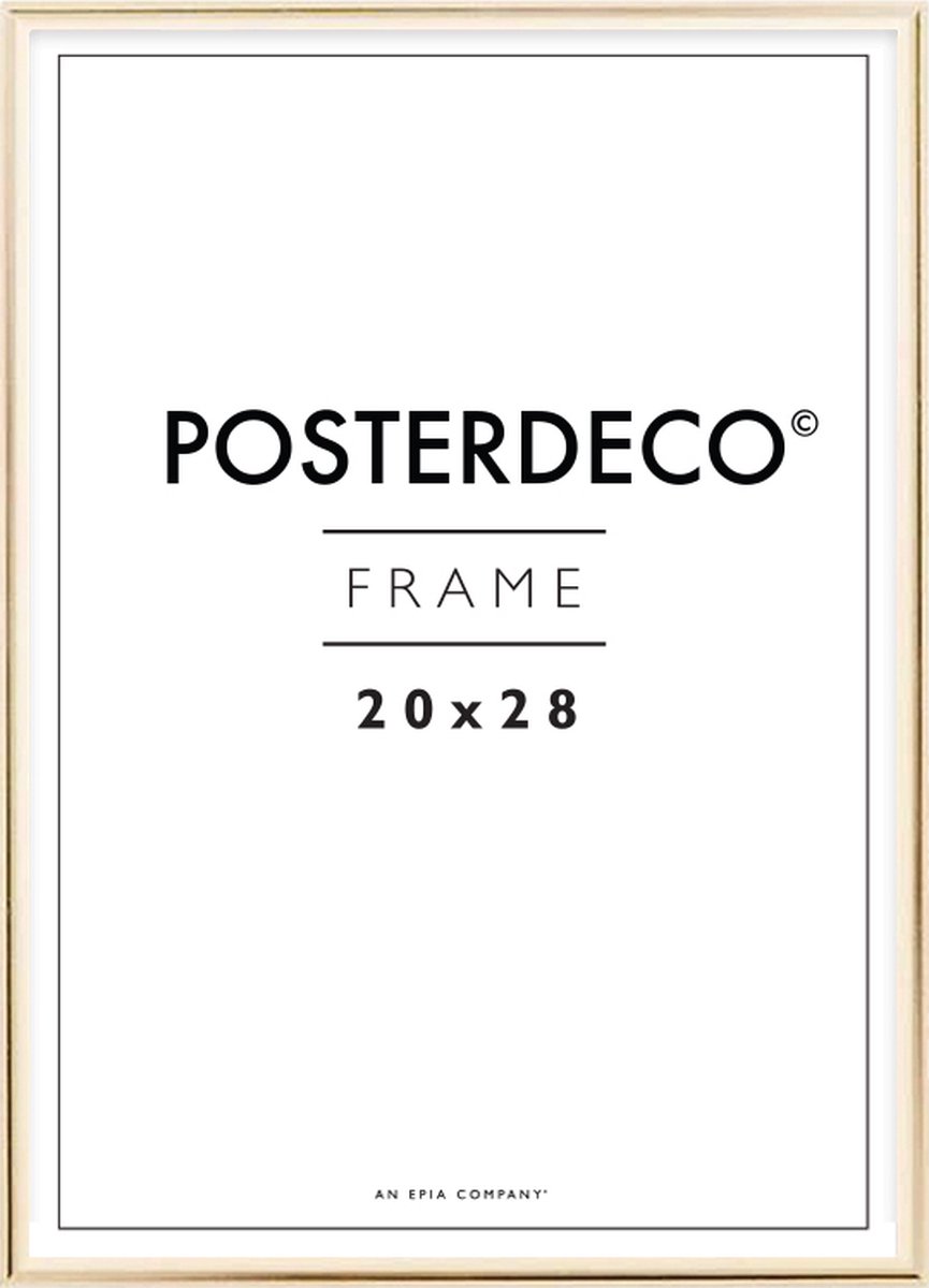 Fotolijst - Posterdeco - Premium Metaal - Fotomaat 20x28 cm - Posterlijst - Fotolijstje - Goud