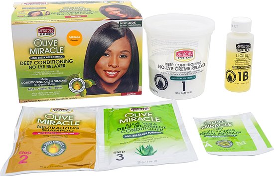 AFRICAN PRIDE - OLIVE MIRACLE - RELAXER KIT SUPER