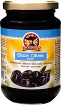 Zwarte olijven ontpit 350g Pot