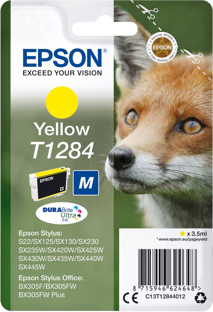 EPSON T1284 Singlepack Geel DURABrite Ultra Ink