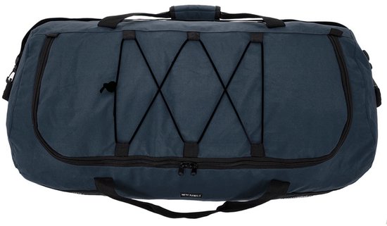 New Rebels Roll-able Trolley Reistas met 3 stevige Wielen 90-130 Liter XXL Duffelbag, Weekendtas, Sporttas, Oprolbare Polyester tas Navy Blauw