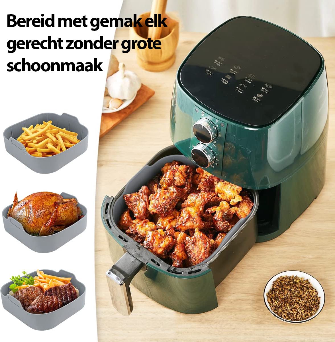Airfryerbakjes | 100 papieren airfryer mandjes - Storebay.nl