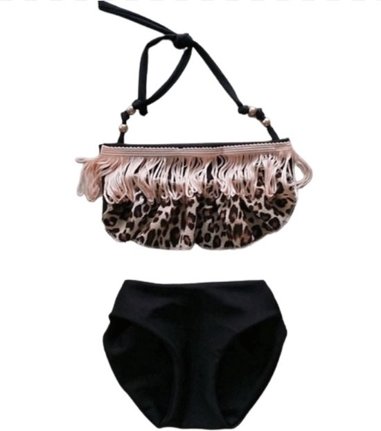 Maat 56 Bikini Zwart panterprint badkleding baby en kind zwem kleding leopard tijgerprint - Merkloos