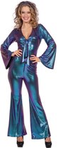 Wilbers - Jaren 80 & 90 Kostuum - Mermaid At The Disco - Vrouw - blauw - Maat 44 - Carnavalskleding - Verkleedkleding