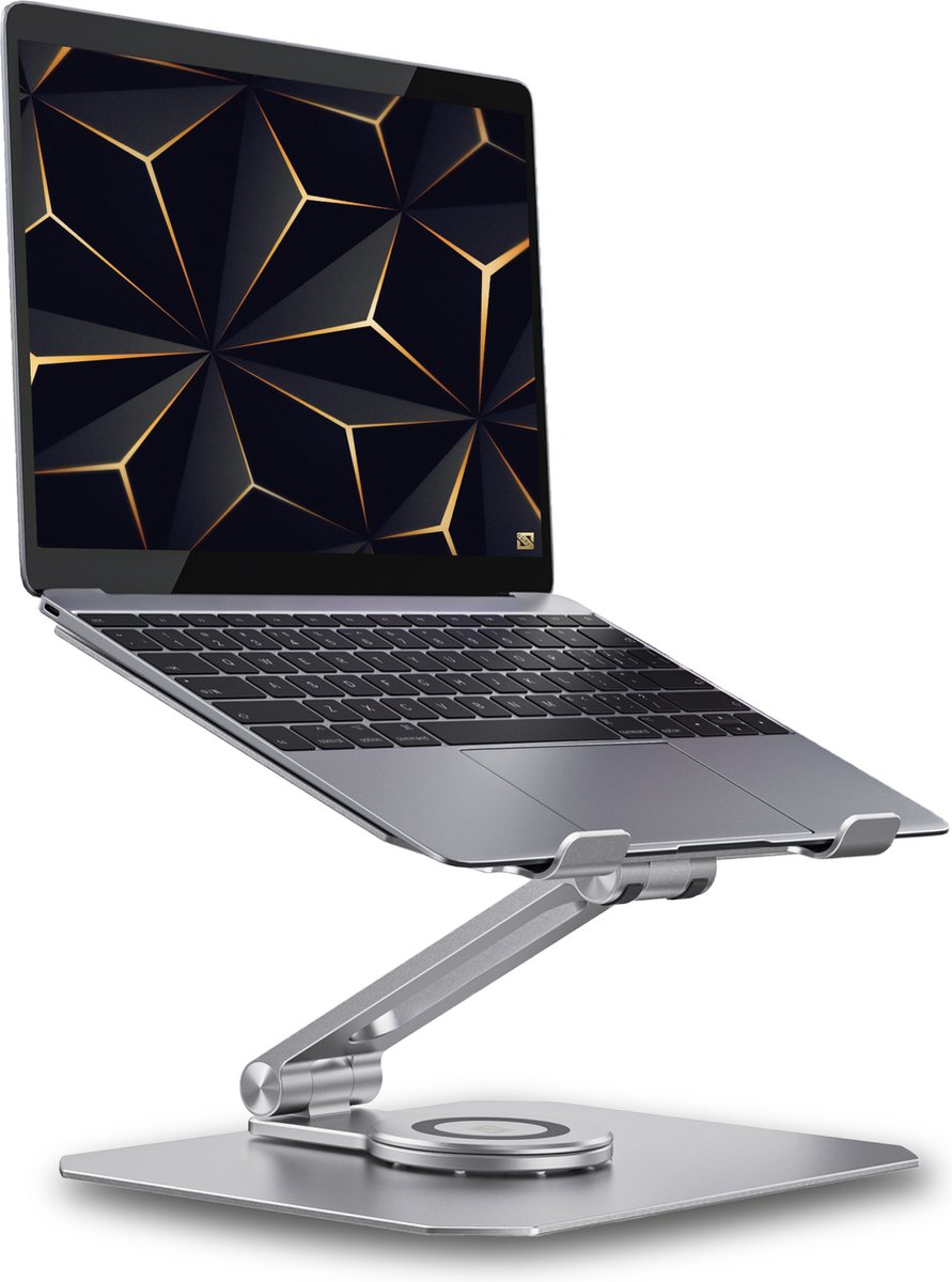 SEFID Laptop standaard - Universeel tablet en laptophouder - Verstelbaar macbook verhoger / stand - Ergonomisch - 8 tot 22 Inch - aluminium - 360 draaibaar - StandX