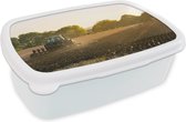 Broodtrommel Wit - Lunchbox - Brooddoos - Trekker - Vogel - Land - 18x12x6 cm - Volwassenen
