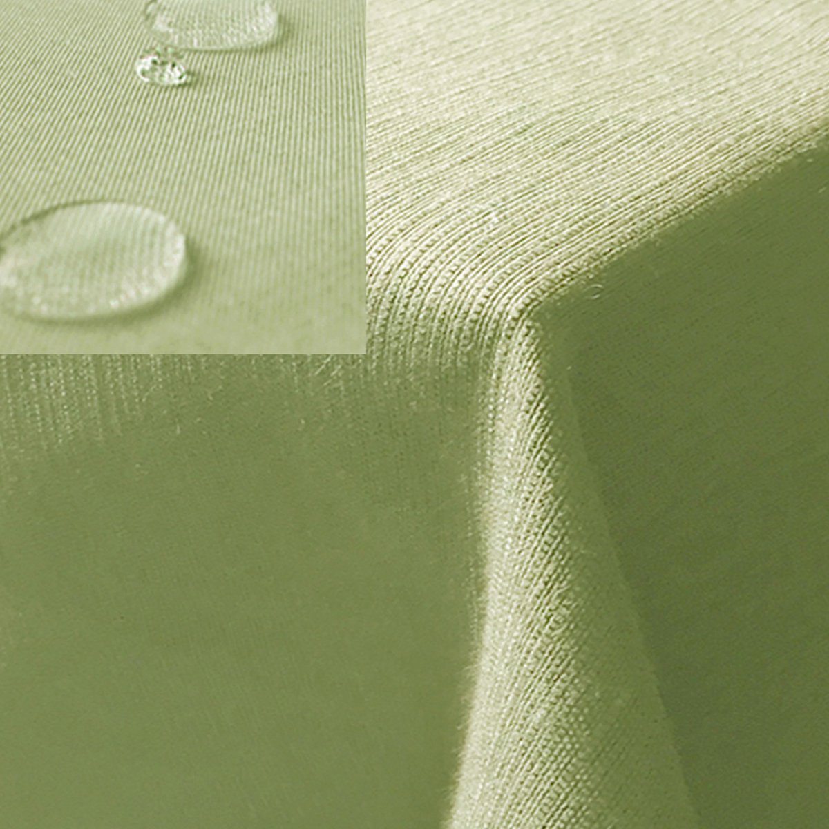 JEMIDI stoffen tafelkleed 135 x 180 cm - Voor binnen of buiten - Waterafstotend en vlekbestendig - In lichtgroen
