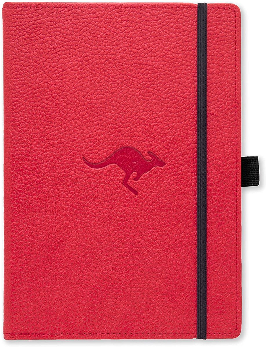 Dingbats* Wildlife A5 Notitieboek - Red Kangaroo Blanco - Bullet Journal met 100 gsm Inktvrij Papier - Schetsboek met Harde Kaft, Binnenvak, Elastische Sluiting en Bladwijzer