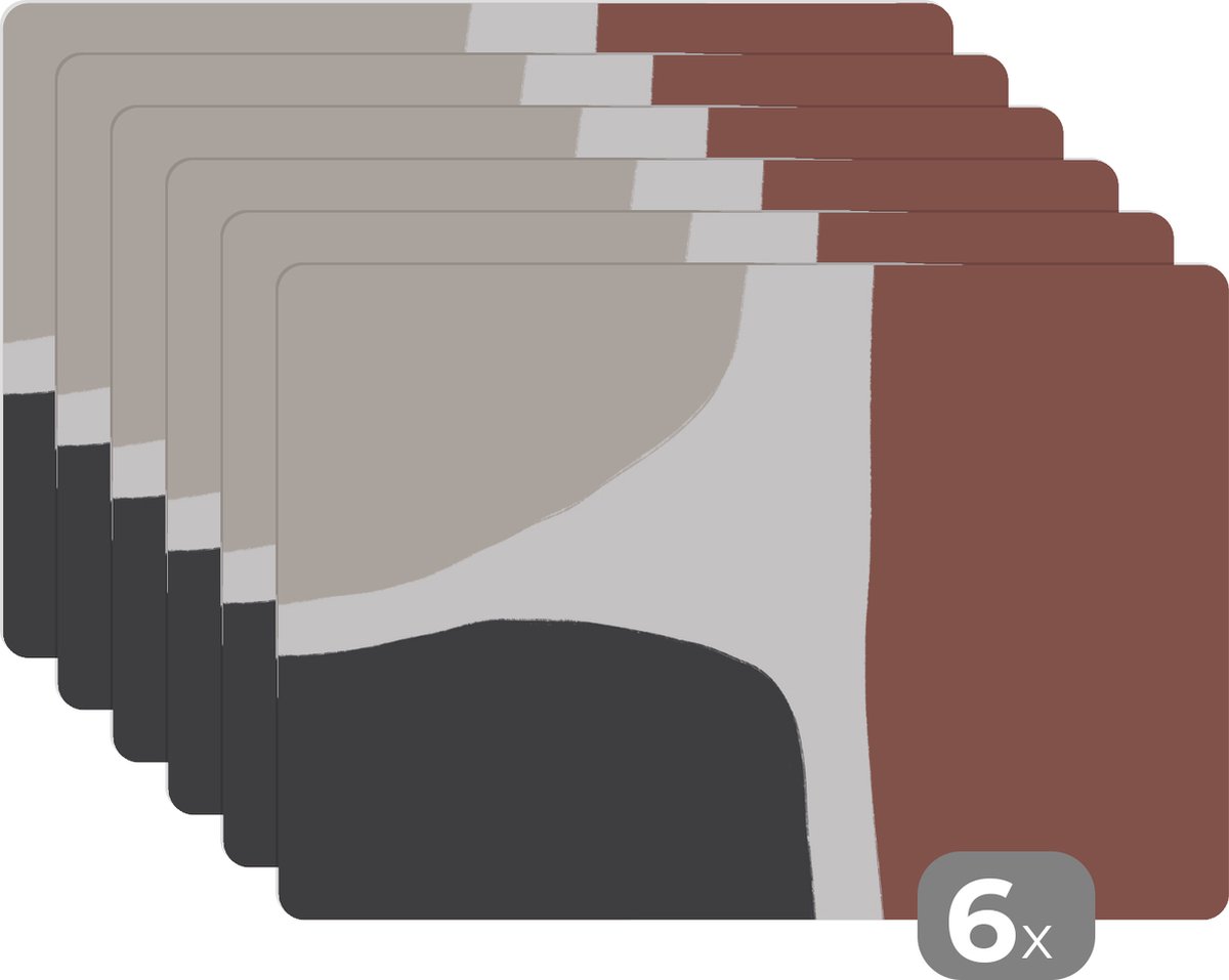 Placemat - Abstract - Design - Pastel - Placemats - Onderleggers - 45x30 cm - 6 stuks