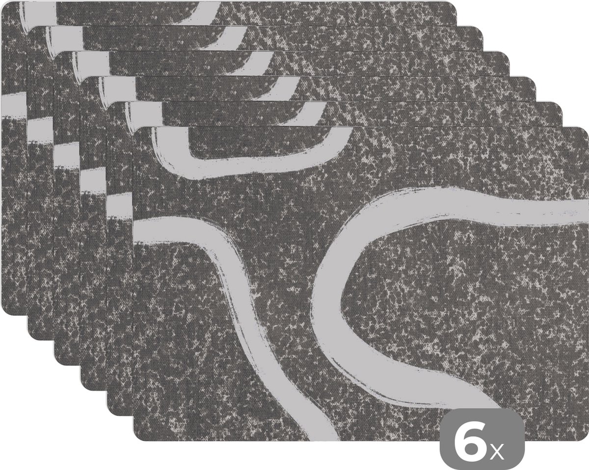 Placemat - Minimalisme - Design - Abstract - Onderleggers - Tafel - Placemats - 45x30 cm - 6 stuks