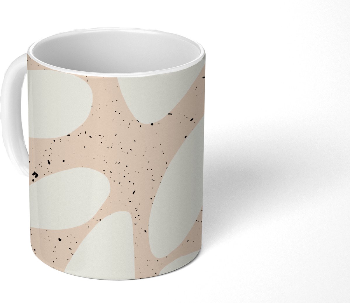 Mok - Koffiemok - Planten - Abstract - Roze - Pastel - Mokken - 350 ML - Beker - Koffiemokken - Theemok