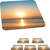 Sous-verres de verres - Mer - Couleurs - Soleil - 10x10 cm - Dessous de verre - 6 pièces