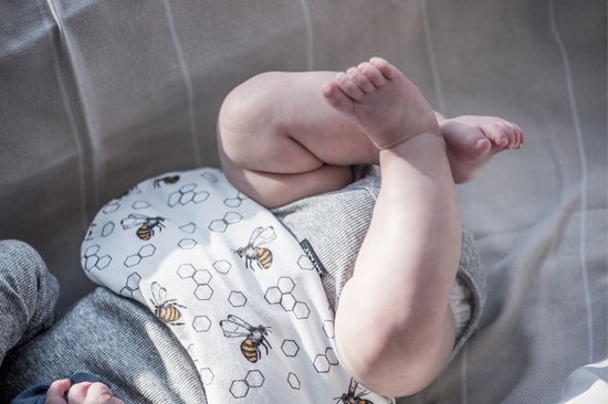 Losse hoes voor KipKep Woller - Woller Cover Eco Bee Special - ecru met bijtjes - biologisch katoen jersey — afbeelding 3