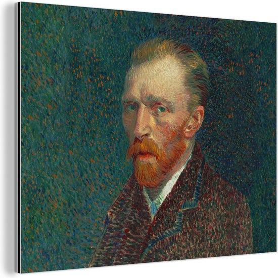 Wanddecoratie Metaal - Aluminium Schilderij Industrieel - Kunst - Van Gogh - Oude meesters - Zelfportret - 120x90 cm - Dibond - Foto op aluminium - Industriële muurdecoratie - Voor de woonkamer/slaapkamer