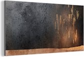 Décoration murale Métal - Peinture Aluminium Industriel - Abstrait - Or - Design - 40x20 cm - Dibond - Photo sur aluminium - Décoration murale industrielle - Pour le salon/chambre