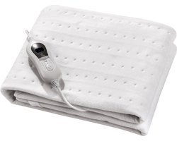Elektrische Onderdeken - Massage deken - Electrische onderdeken - Elektrische deken - 1 Persoons - 150 x 80 cm - Met Hoekelastieken - Wit
