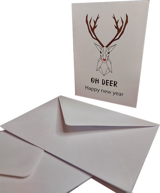 Studio Tuk - Set Van 100 Luxe Dubbele Kerstkaarten Met Enveloppen - 2 Ontwerpen