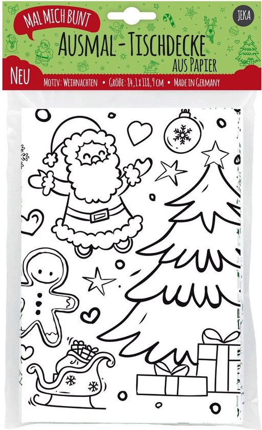 Nappe De Noël à Colorier Pour Enfants 183 × 76 Cm, Nappe De Noël à