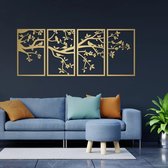 Prachtige Handgemaakte Levensboom in 4 panelen en 3D effect! 84x210cm Wit