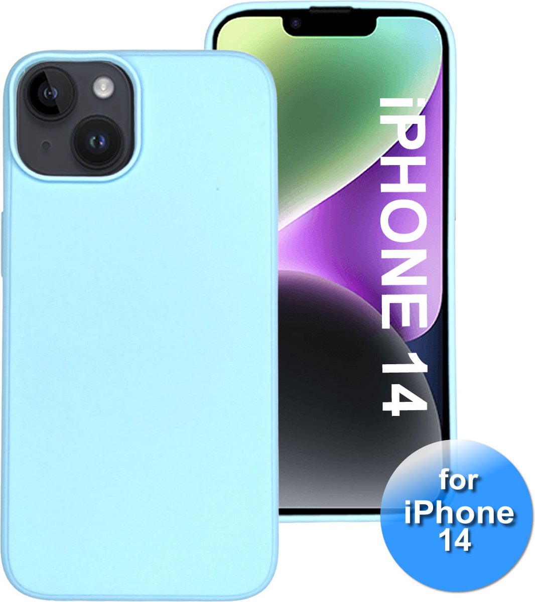 Hoesje geschikt voor iPhone 14 - telefoonhoesje - Back Cover - Siliconen - Licht Blauw