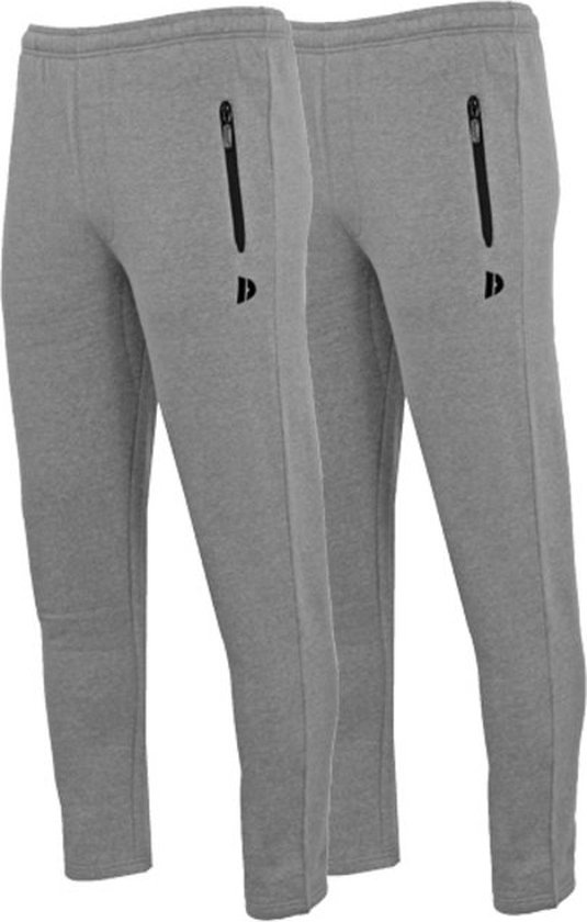 2-Pack Donnay - Joggingbroek met rechte pijp - sportbroek - Heren - Maat XL - Silver-marl (032)