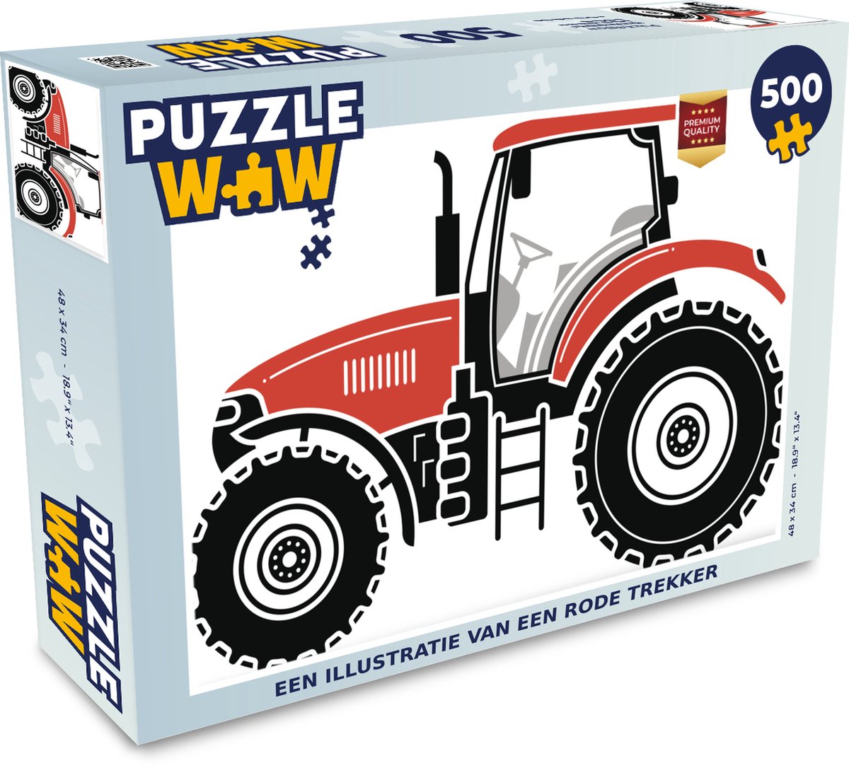 Puzzel Trekker - Rood - Zwart - Legpuzzel - Puzzel 500 stukjes