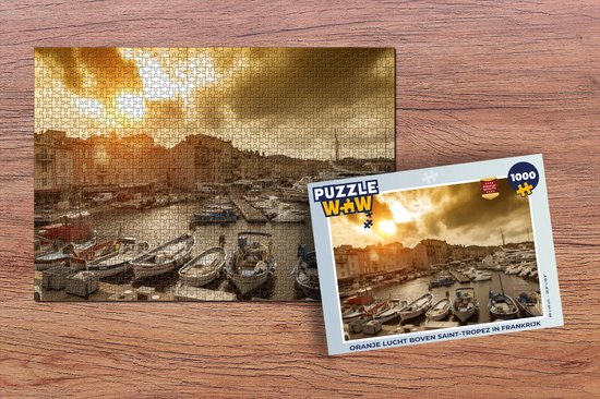 Puzzle Ciel Oranje sur Saint-Tropez en France - Puzzle - Puzzle 1000 pièces adultes - Saint-Tropez cadeaux - Saint-Tropez pour les grands enfants