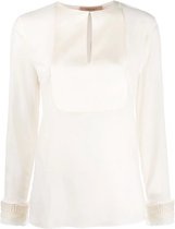 Twinset • off white blouse met parels • maat M (IT44)