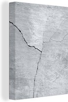 Tableau sur toile Béton - Fissure - Grijs - 60x80 cm - Décoration murale