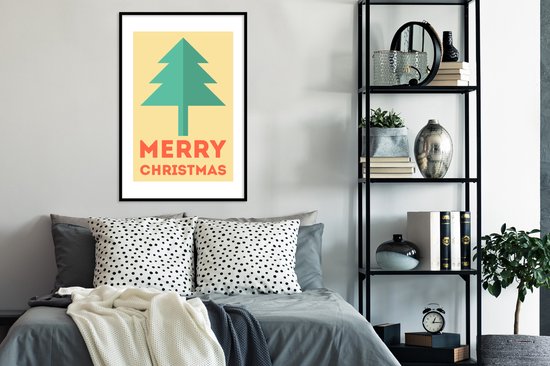 Illustration d'un sapin de Noël avec la citation Joyeux Noël 60x90 cm