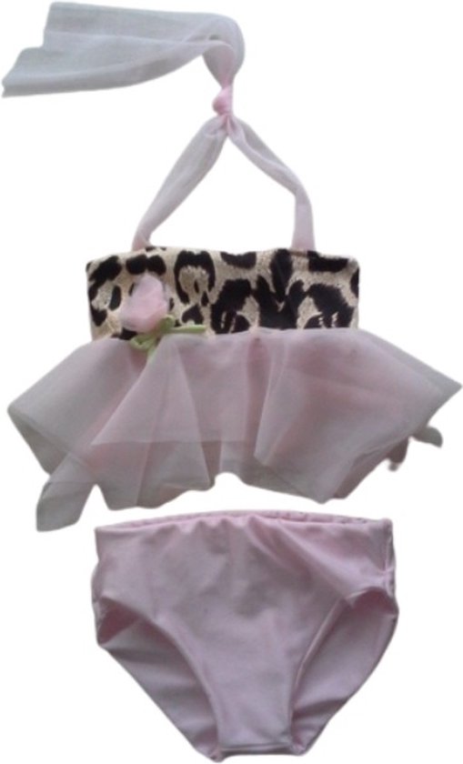 Maat 128 Bikini roze details Baby en kind lichtroze zwemkleding
