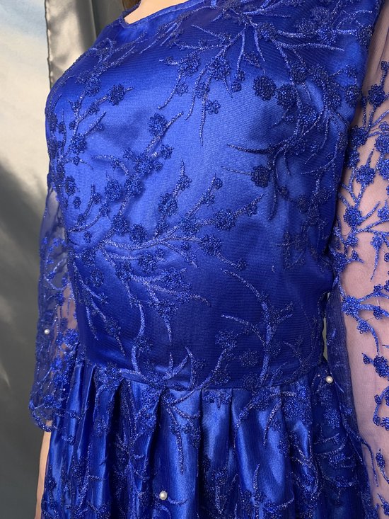 Dochter Gezichtsveld Verbinding Kobalt blauw maxi jurk met wijde mouwen | Geschikt voor en bruiloft of  speciaal... | bol.com