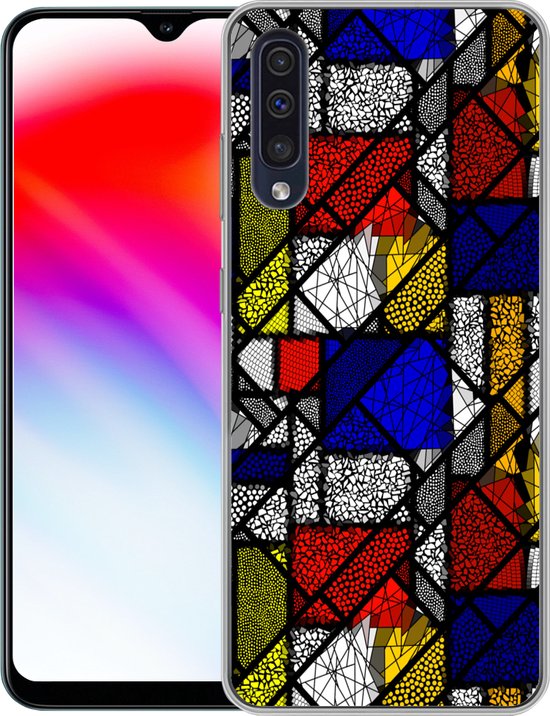 Coque Samsung Galaxy A30s - Mondrian - Glas - Oude Meesters - Oeuvre - Abstrait - Peinture - Coque de téléphone en Siliconen