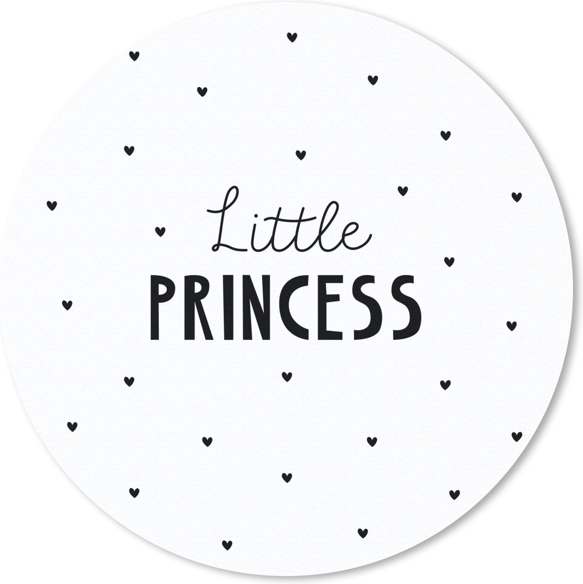 Muismat rond 50x50 cm - Mousepad Spreuken - Little princess - Meisjes - Prinses - Quotes - Ronde muismatten