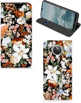 Smart Cover geschikt voor Nokia G10 | G20 Dark Flowers