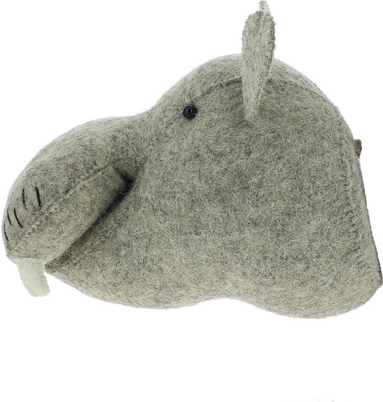 Fiona Walker England Animal Head Hippo Head Wanddecoratie