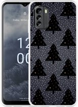 Nokia G60 Hoesje Snowy Christmas Trees - Designed by Cazy
