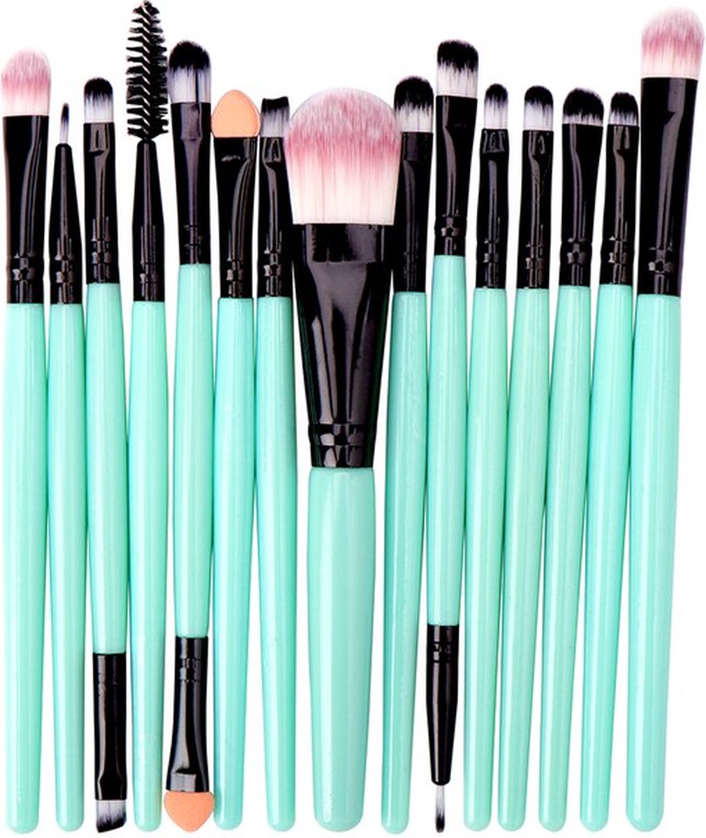 ***Diamond Make Up Brush - Make Up Penselenset - Oogschaduw - Kwasten - Groen en Zwart - Licht Blauw - van Heble®***