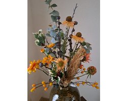 Herfstboeket, Zijden bloemen, Kunstbloemen, Nepbloemen, Zijdenboeket, , Zijden boeket - Luxe Zijden Bloemen - Kunstbloemen - Nepbloemen Winter bes en wilgentakje 75cm hoog 45cm breed