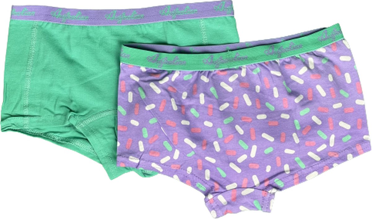 Australian Meisjes boxers Groen-Paars 2-Pack maat 134-140