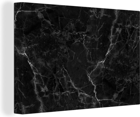 Spatscherm - Marmer - Zwart - Wit - Textuur - Spatwand - Achterwand keuken - Spatscherm keuken - 30x20 cm - Kookplaat achterwand - Keuken